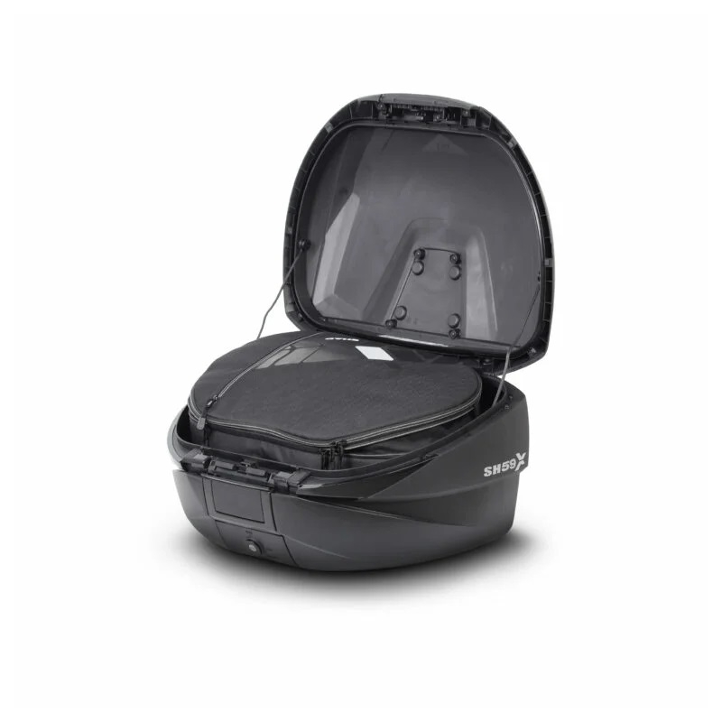 Top case SHAD SH59X schwarz mit Aluminiumdeckel (expandable concept) with PREMIUM SMART lock