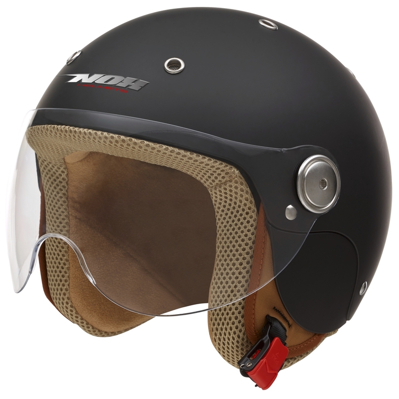 Kinder offener Motorradhelm NOX N217K schwarz matt Ausverkauf