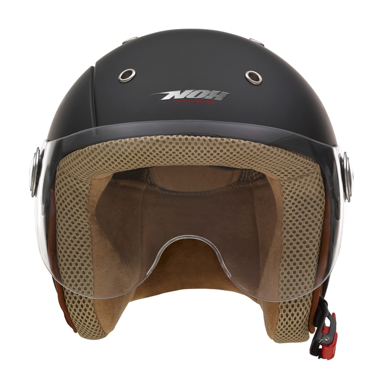 Kinder offener Motorradhelm NOX N217K schwarz matt Ausverkauf