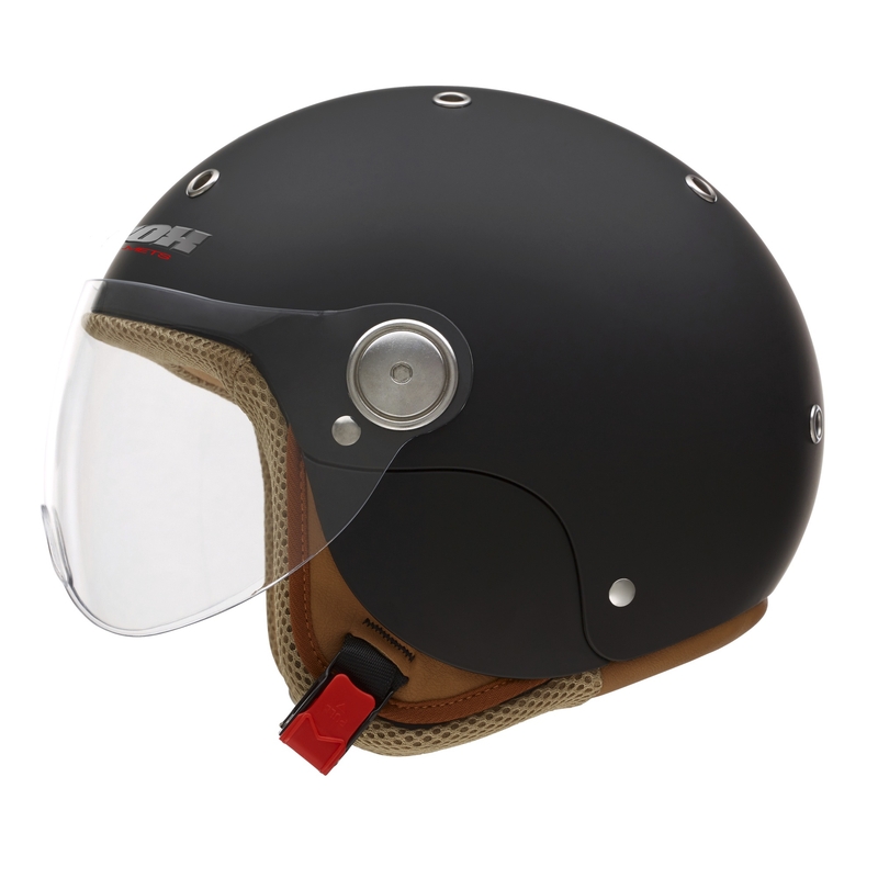 Kinder offener Motorradhelm NOX N217K schwarz matt Ausverkauf