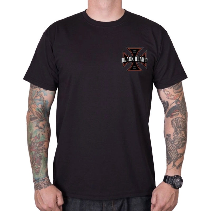 T-Shirt Black Heart Motorcycle Cross schwarz