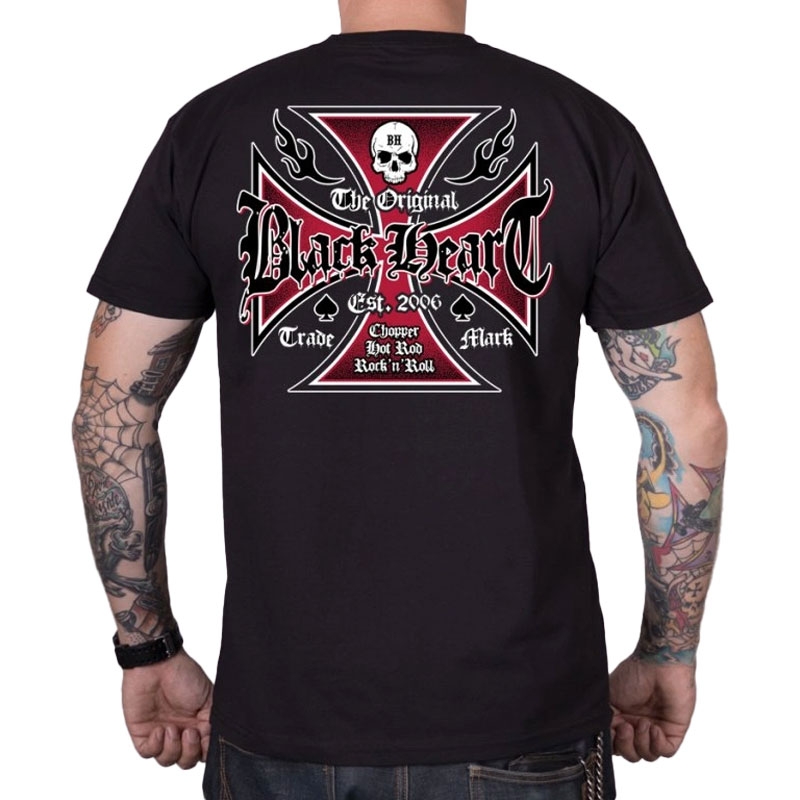 T-Shirt Black Heart Cross schwarz