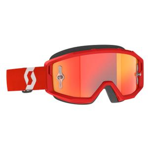 Motocrossbrille SCOTT - USA Primal CH rot-weiß (plexi orange chrome)