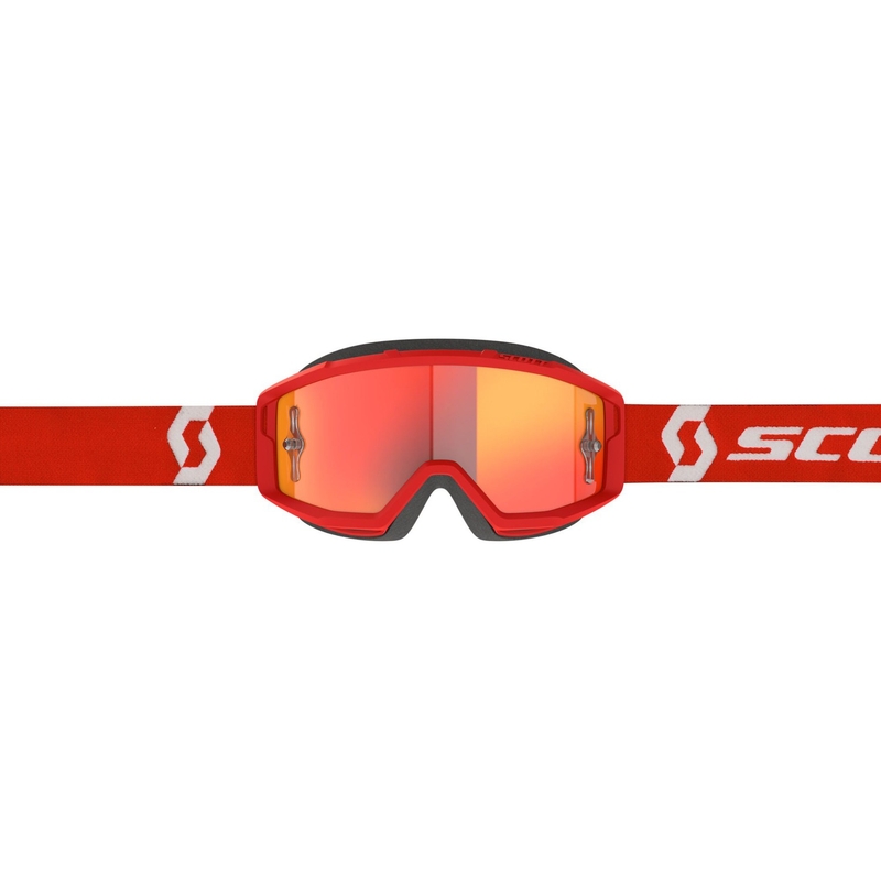 Motocrossbrille SCOTT - USA Primal CH rot-weiß (plexi orange chrome)