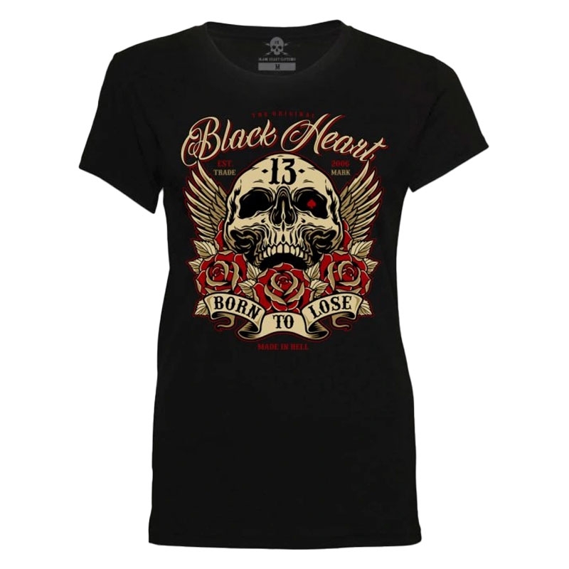 Damen-T-Shirt Black Heart Born To Lose schwarz