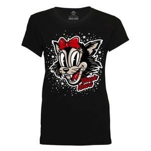 Damen T-Shirt Black Heart Bad Cat schwarz