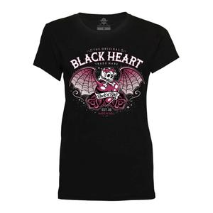 Damen-T-Shirt Black Heart Wings Heart schwarz