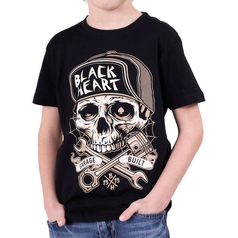 Black Heart Garage Built Kinder-T-Shirt schwarz