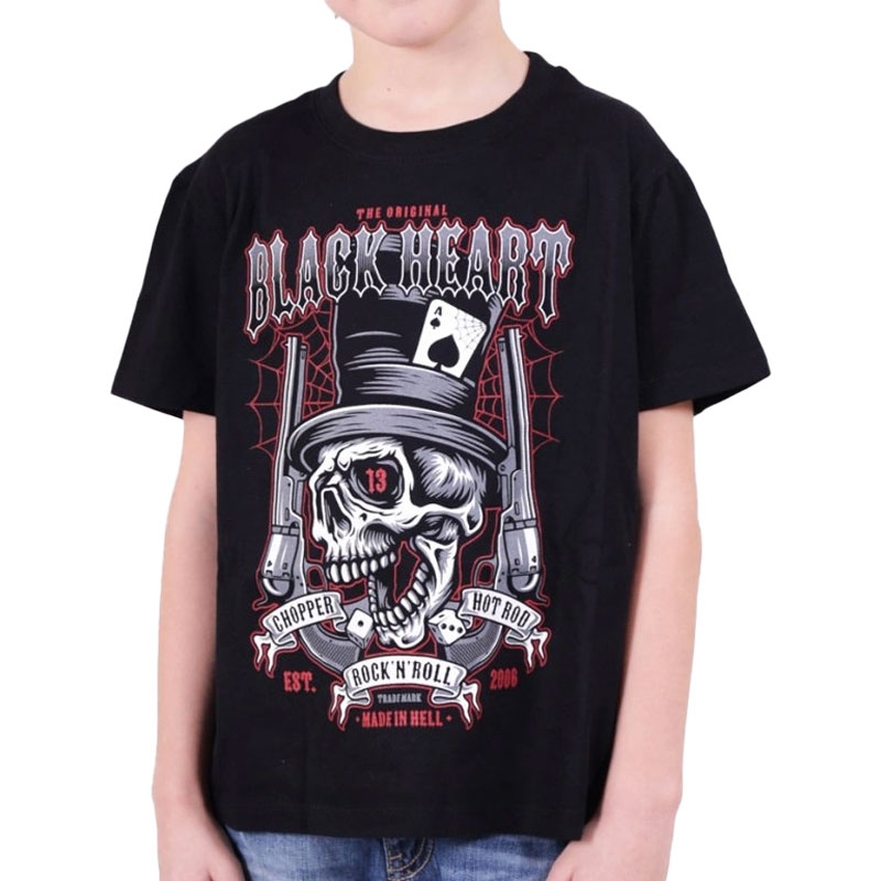 Kinder-T-Shirt Black Heart Pistolero schwarz