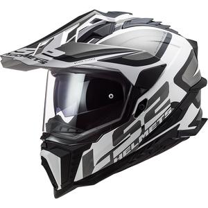 Enduro-Helm LS2 MX701 Explorer Alter mattschwarz-weiß