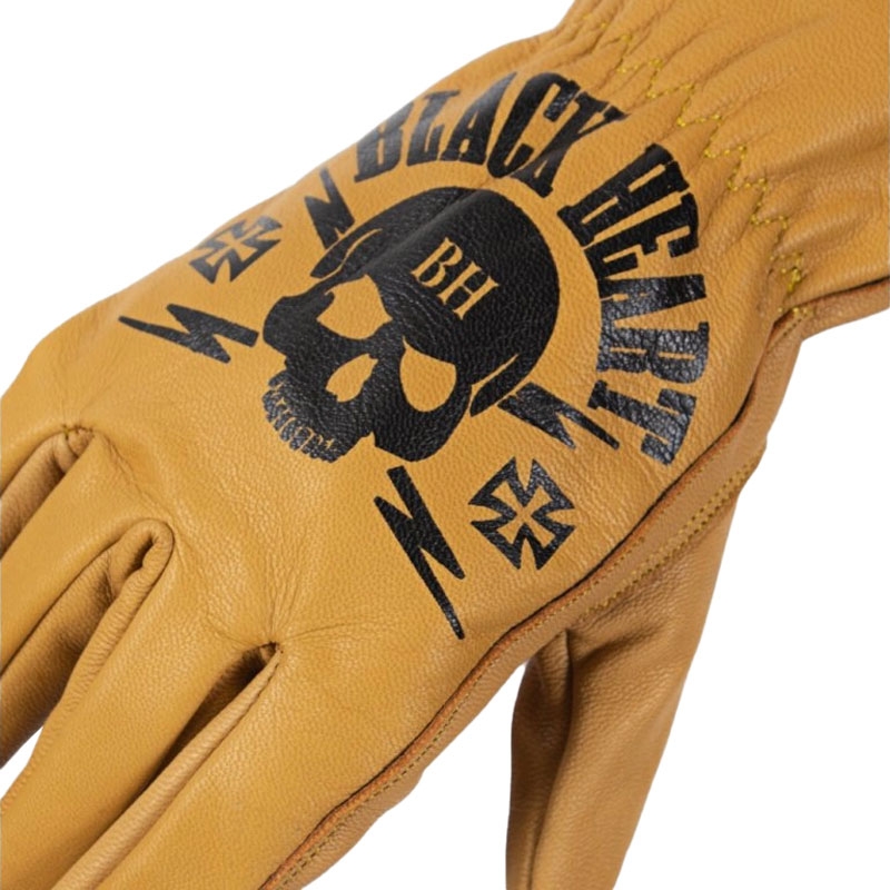 Chopper-Handschuhe Black Heart Skull Handschuhe braun