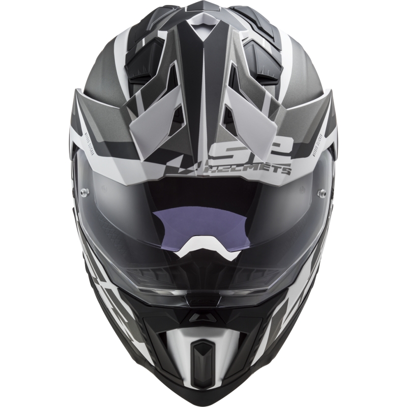 Enduro-Helm LS2 MX701 Explorer Alter mattschwarz-weiß