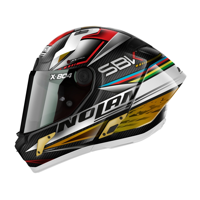 Integraler Motorradhelm Nolan X-804 RS Ultra Carbon SBK schwarz-rot-gold