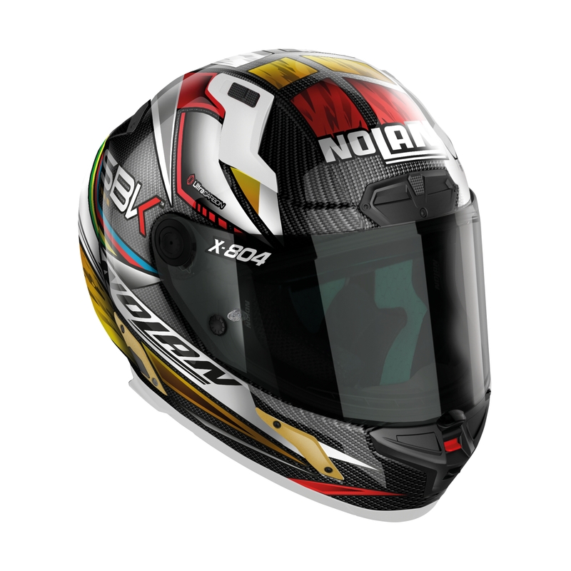 Integraler Motorradhelm Nolan X-804 RS Ultra Carbon SBK schwarz-rot-gold