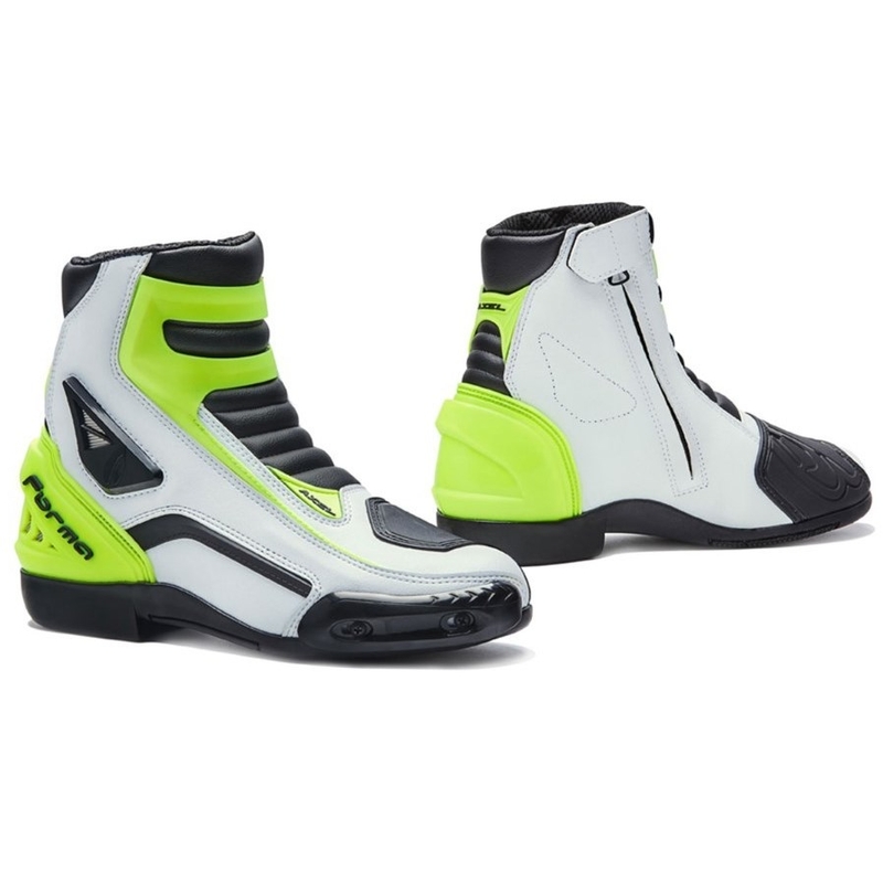 Motorradstiefel Forma Axel weiß-schwarz-fluo gelb Ausverkauf