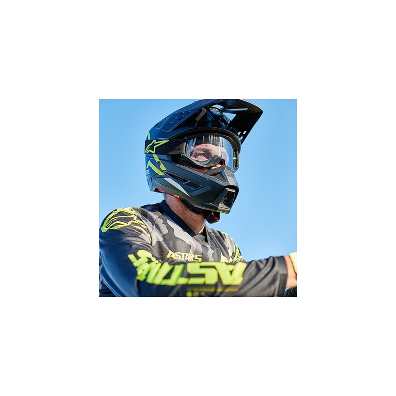 Alpinestars S-M5 Compass Motocross-Helm schwarz-fluo gelb