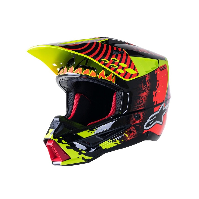 Motocross-Helm Alpinestars S-M5 Solar Flare fluo gelb-fluo rot-schwarz