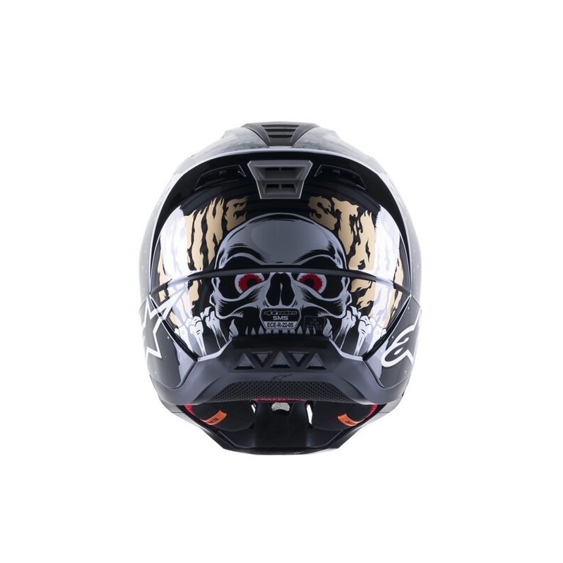 Alpinestars S-M5 Solar Flare Motocross-Helm schwarz-grau Ausverkauf
