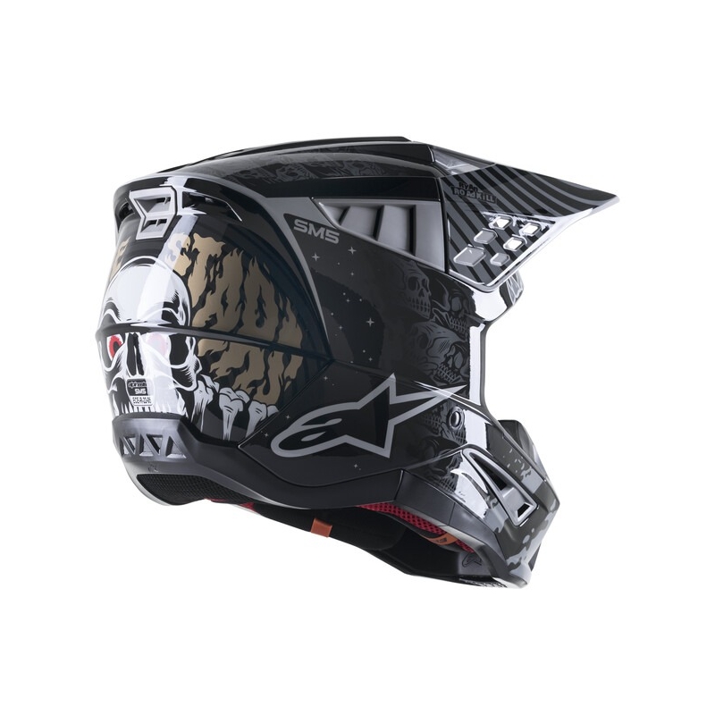 Alpinestars S-M5 Solar Flare Motocross-Helm schwarz-grau Ausverkauf