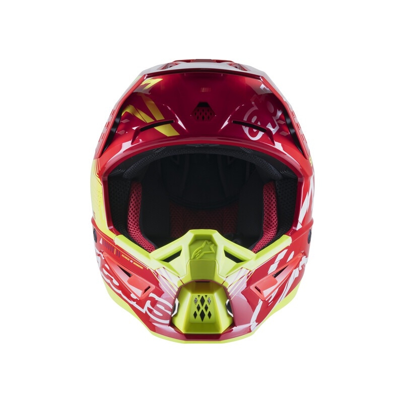 Alpinestars S-M5 Action Motocross-Helm rot-fluo gelb-weiß blau