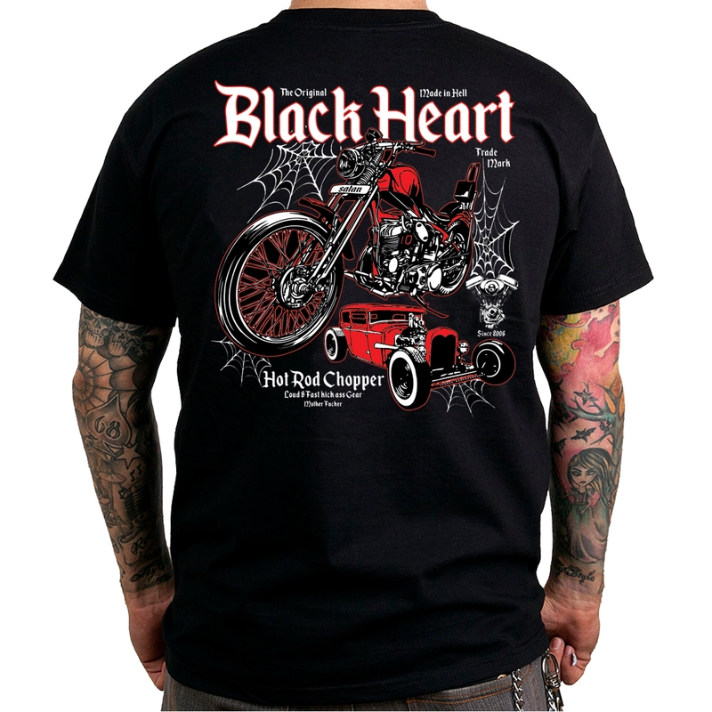 Herren-T-Shirt Schwarzes Herz Hot Rod Chopper Ausverkauf