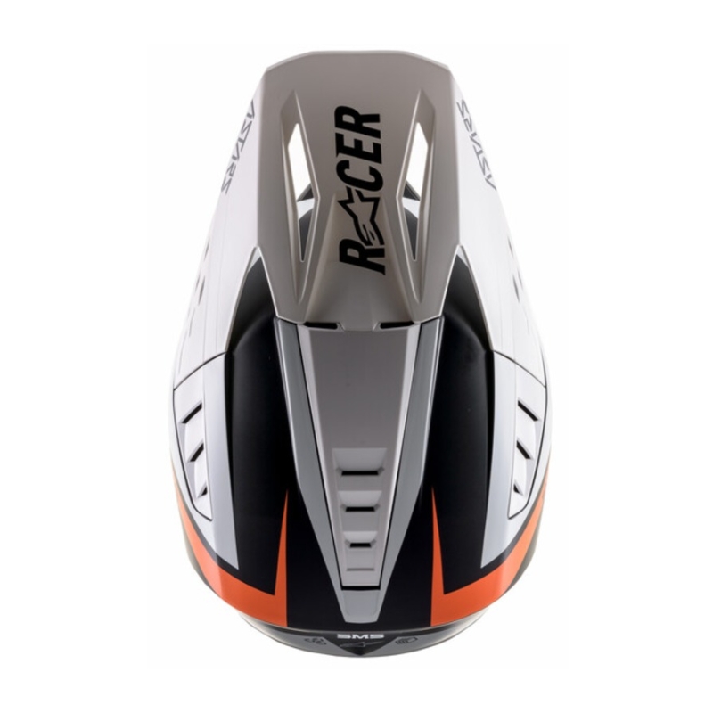Motocross-Helm Alpinestars S-M5 Rayon schwarz-weiß-fluo orange matt