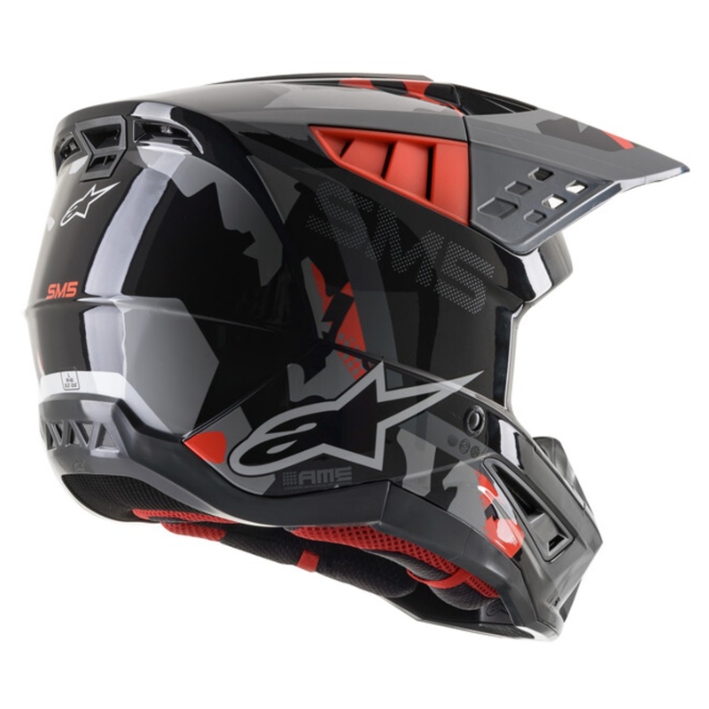 Motocross-Helm Alpinestars S-M5 Rover Anthrazit-Fluorot-Tarngrau