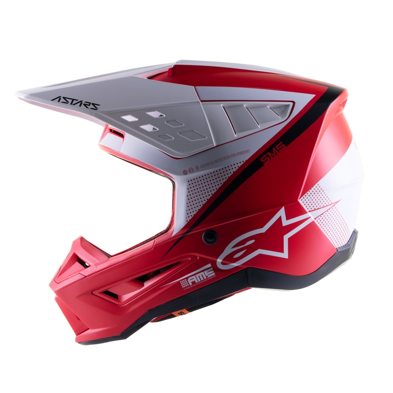 Motocross-Helm Alpinestars S-M5 Rayon rot-weiß-schwarz matt
