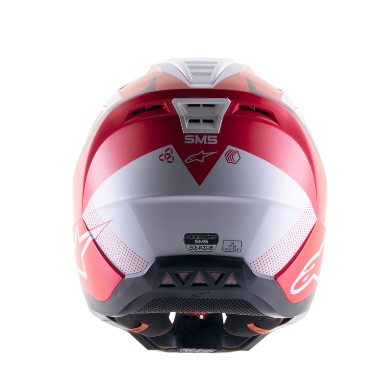 Motocross-Helm Alpinestars S-M5 Rayon rot-weiß-schwarz matt