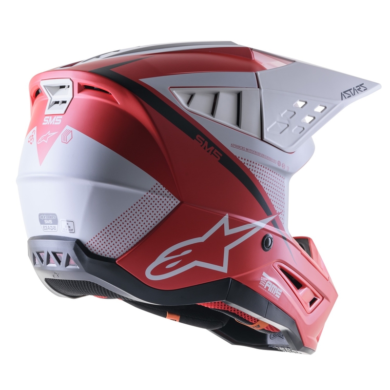 Motocross-Helm Alpinestars S-M5 Rayon rot-weiß-schwarz matt