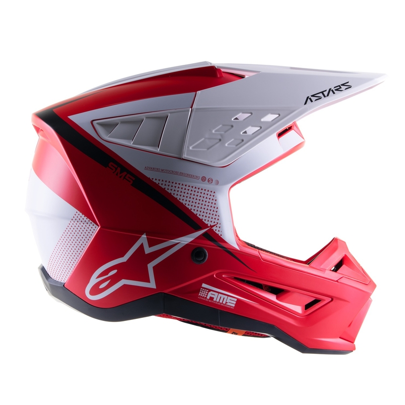 Motocross-Helm Alpinestars S-M5 Rayon rot-weiß-schwarz matt