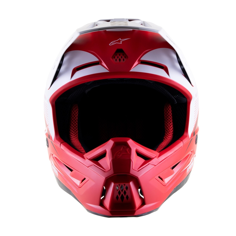 Motocross-Helm Alpinestars S-M5 Rayon rot-weiß-schwarz matt