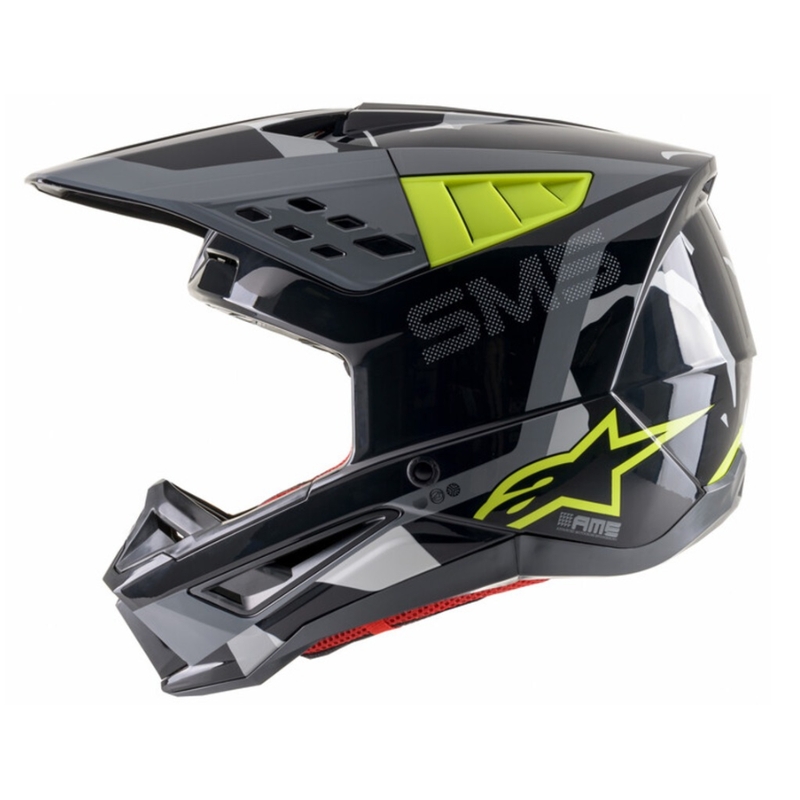 Alpinestars S-M5 Rover Motocross-Helm Anthrazit-Fluo-Gelb-Camouflage-Grau