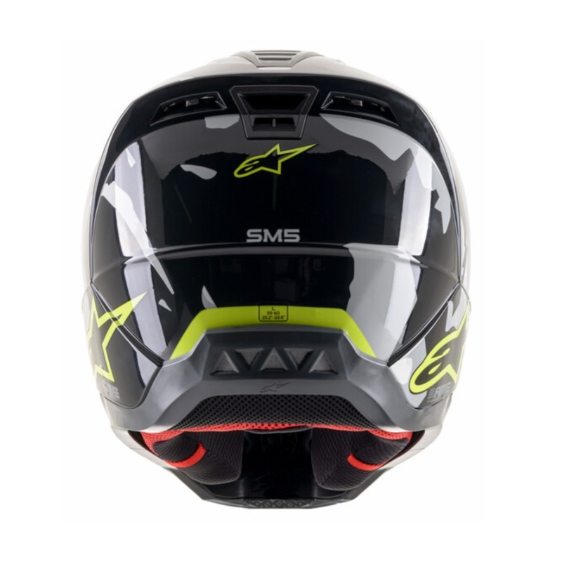 Alpinestars S-M5 Rover Motocross-Helm Anthrazit-Fluo-Gelb-Camouflage-Grau