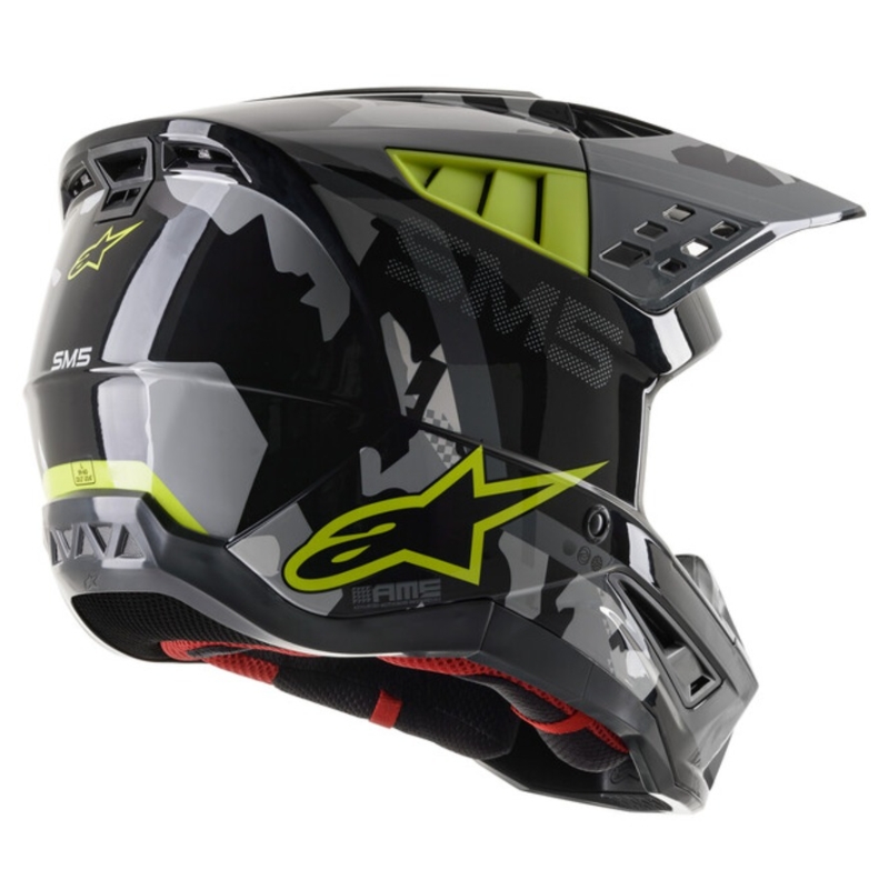Alpinestars S-M5 Rover Motocross-Helm Anthrazit-Fluo-Gelb-Camouflage-Grau