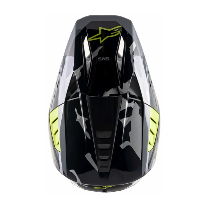 Alpinestars S-M5 Rover Motocross-Helm Anthrazit-Fluo-Gelb-Camouflage-Grau
