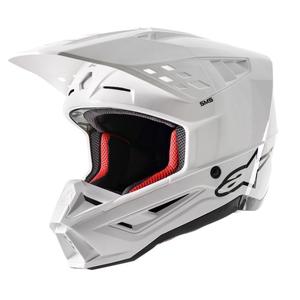 Alpinestars S-M5 Solid weiß glänzender Motocross-Helm