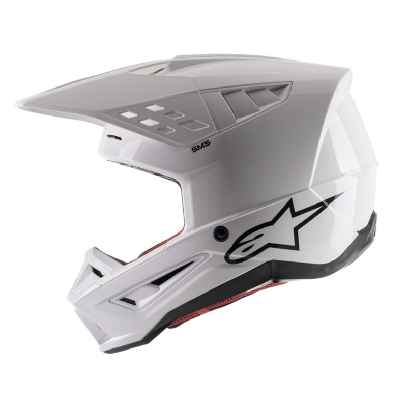 Alpinestars S-M5 Solid weiß glänzender Motocross-Helm