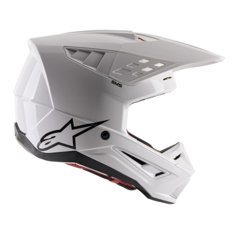 Alpinestars S-M5 Solid weiß glänzender Motocross-Helm