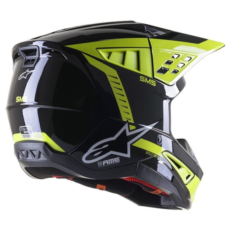 Alpinestars S-M5 Beam Motocross-Helm Schwarz-Anthrazit-Fluo Gelb Glänzend