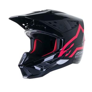 Alpinestars S-M5 Compass Motocross-Helm schwarz-rosa