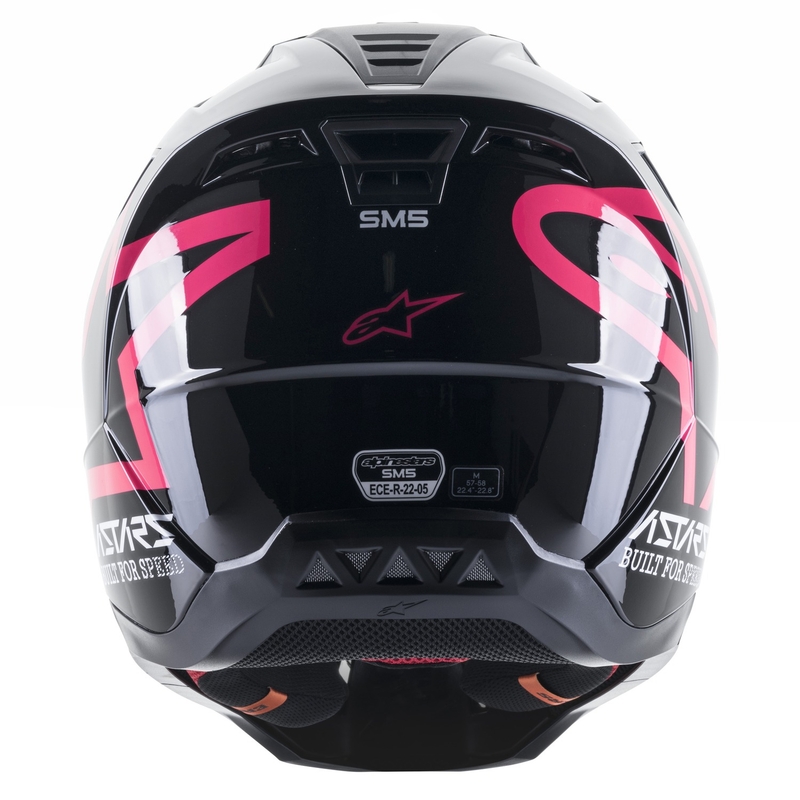 Alpinestars S-M5 Compass Motocross-Helm schwarz-rosa