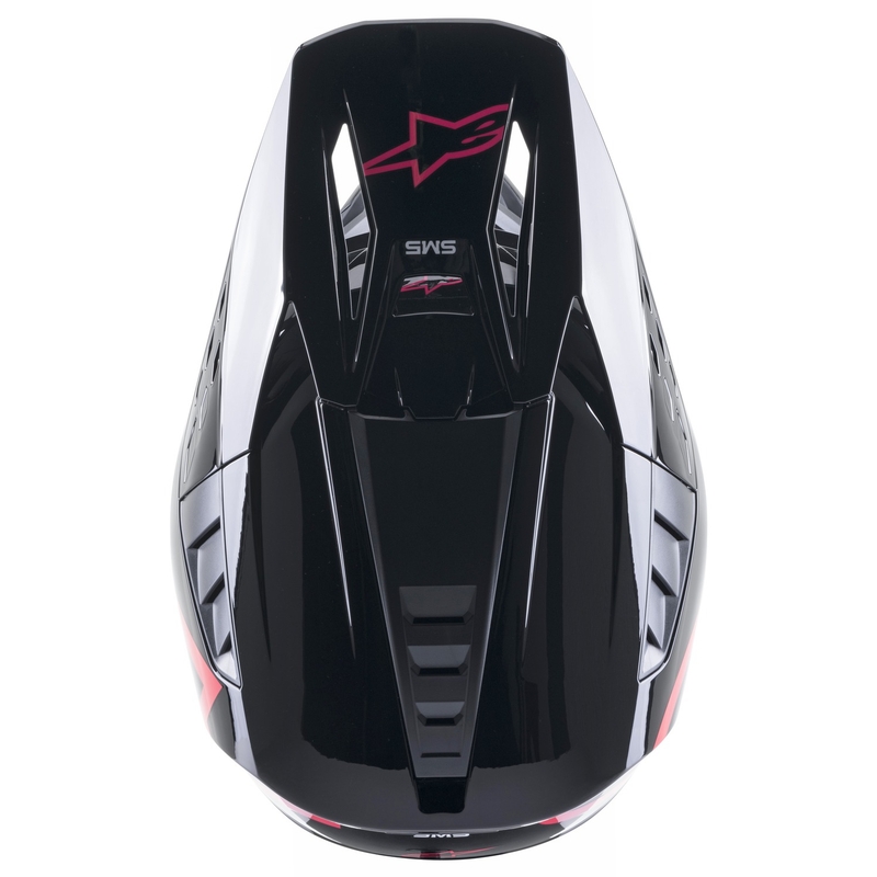 Alpinestars S-M5 Compass Motocross-Helm schwarz-rosa
