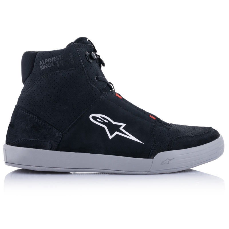 Alpinestars Chrom-Schwarz-Grau-Fluo-Rote Motorradstiefel
