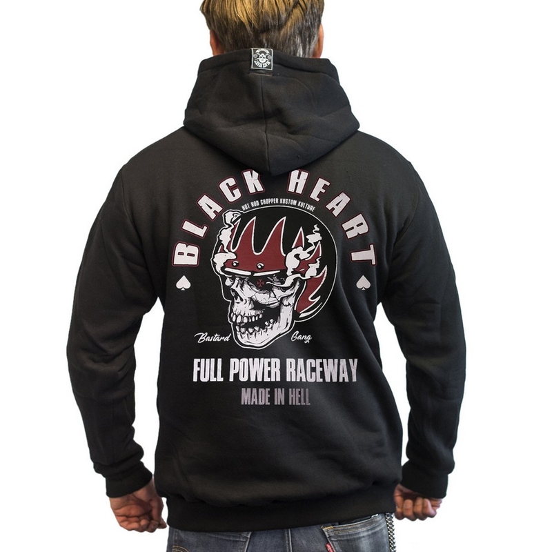 Hoodie Black Heart Full Power Zip Ausverkauf