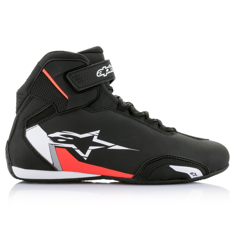 Motorradstiefel Alpinestars Sektor schwarz-weiß-fluorot
