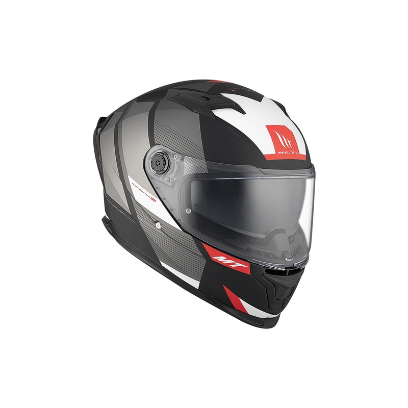 Integrierter Motorradhelm MT BRAKER SV Chento BO mattschwarz-grau-weiß