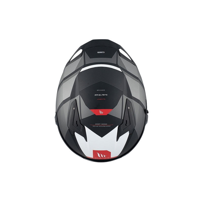 Integrierter Motorradhelm MT BRAKER SV Chento BO mattschwarz-grau-weiß
