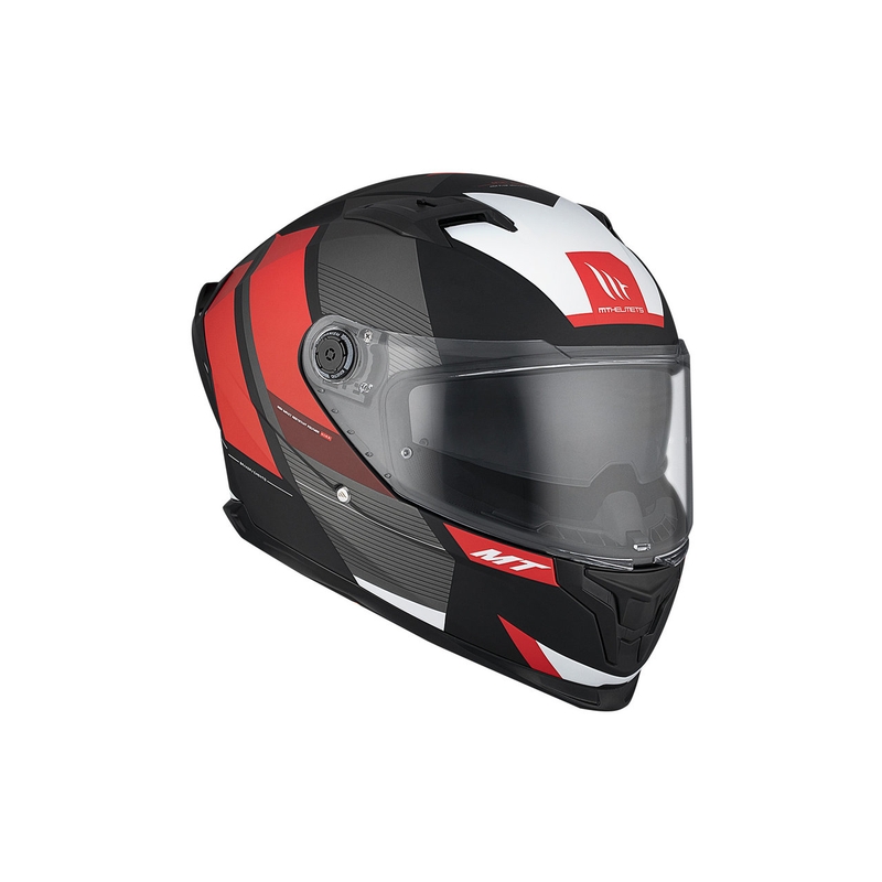 Integrierter Motorradhelm MT BRAKER SV Chento B5 mattschwarz-grau-rot