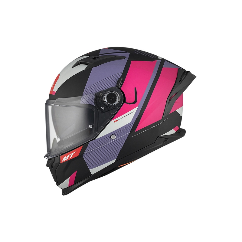Integrierter Motorradhelm MT BRAKER SV Chento B9 mattschwarz-lila-rosa